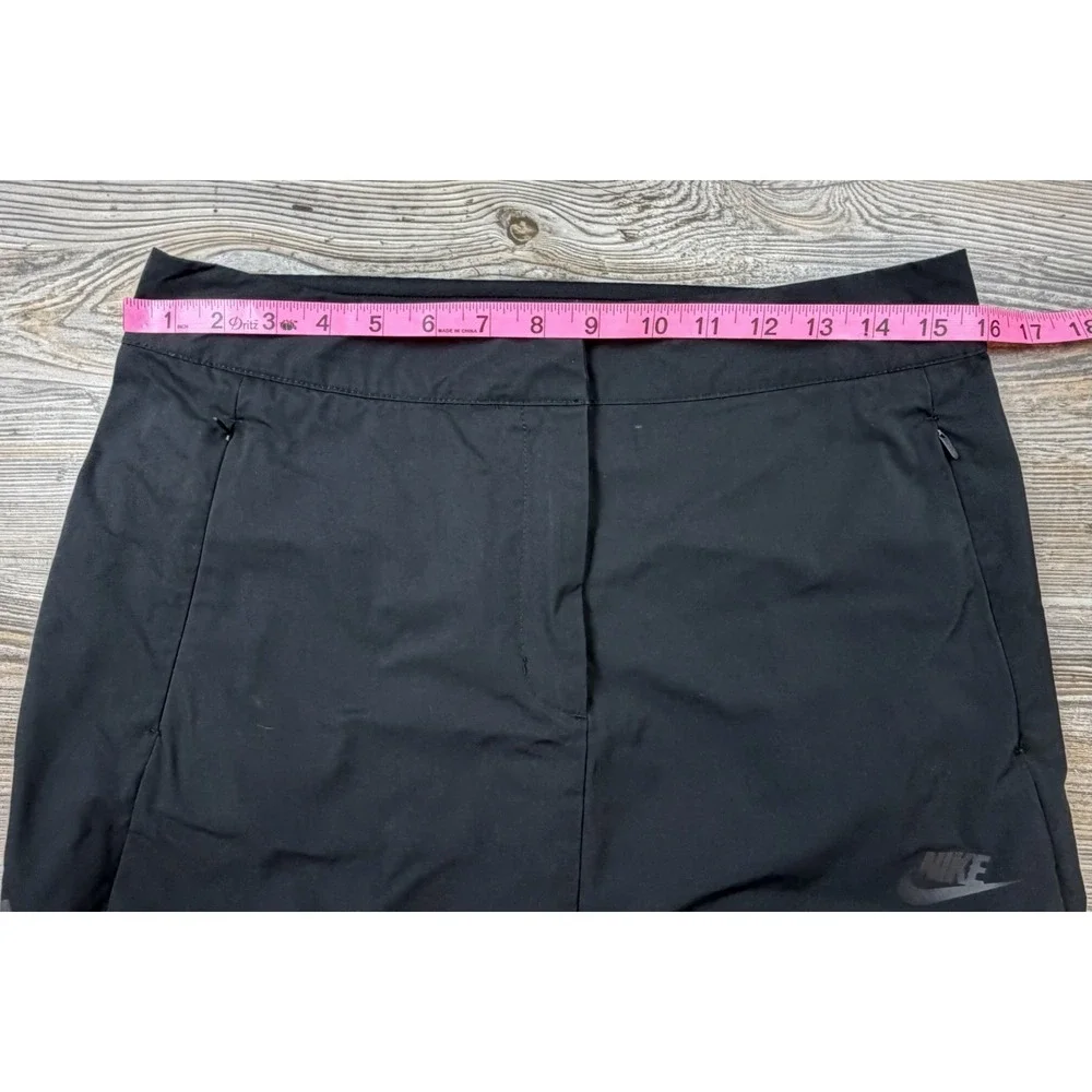 Nike Sportswear Bonded Tech Black Skirt High Waisted Zip Pocket Womens M Golf
